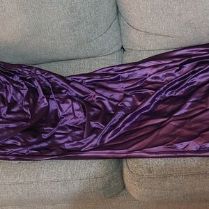 Elegant Purple Satin Prom Dress
